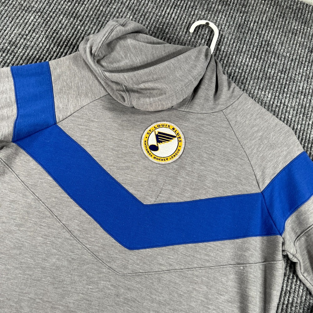 St. Louis Blues Pullover Hoodie Womens Medium Gray Long Sleeve Fanatics NHL